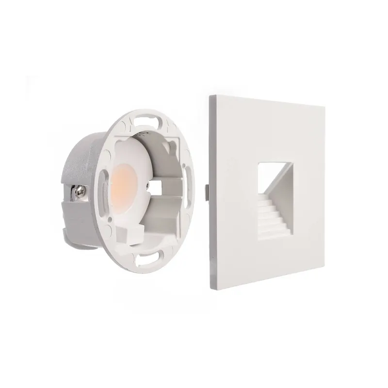 Oprawa wpuszczana ścienna LED SET Alwaid, biała 8 x 8 cm, poziom 2 700 K