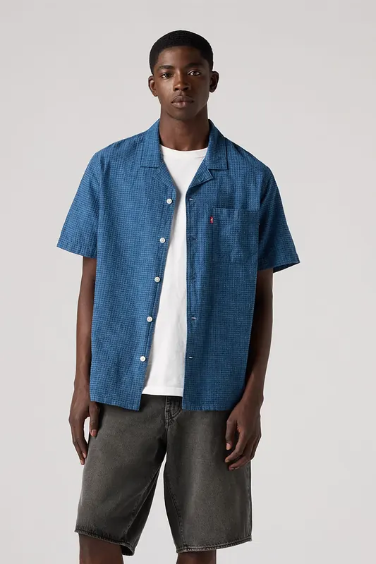 Levi's The Sunset Camp Shirt Duke Dobby Maat: XS | Casual Overhemden Outlet | Heren | Blauw