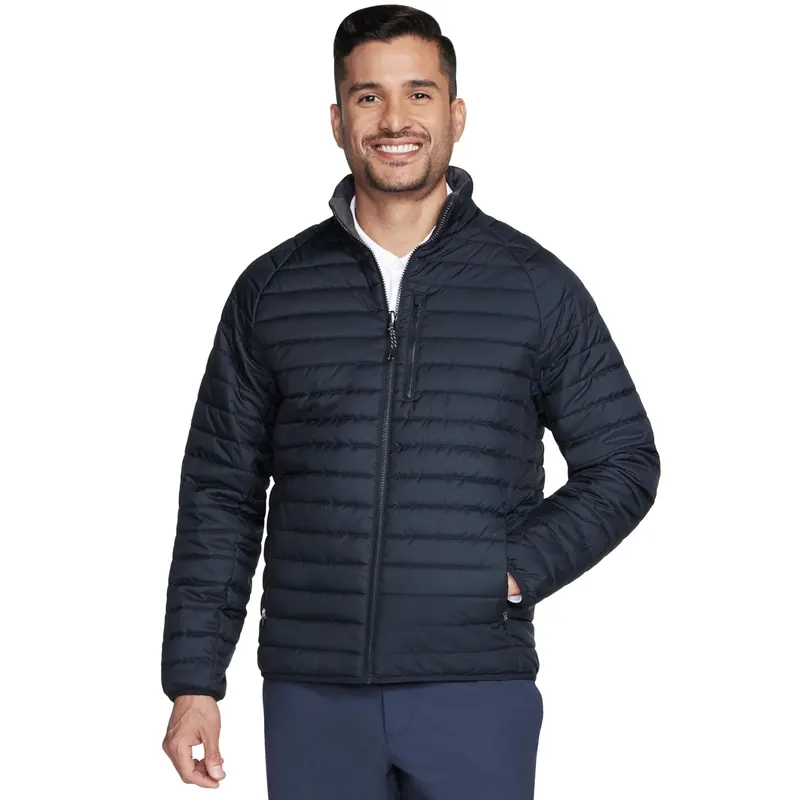 Skechers GO Shield Altitude Reversible Jacket JA139-BLK, Męskie, Czarne, kurtki, poliester, rozmiar: M