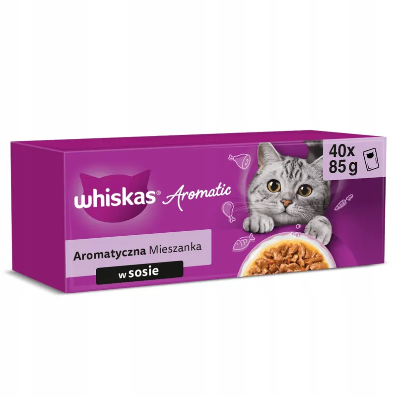 Whiskas Aromatic Mokra Karma Dla Kotów w Sosie 40x85g Megapack