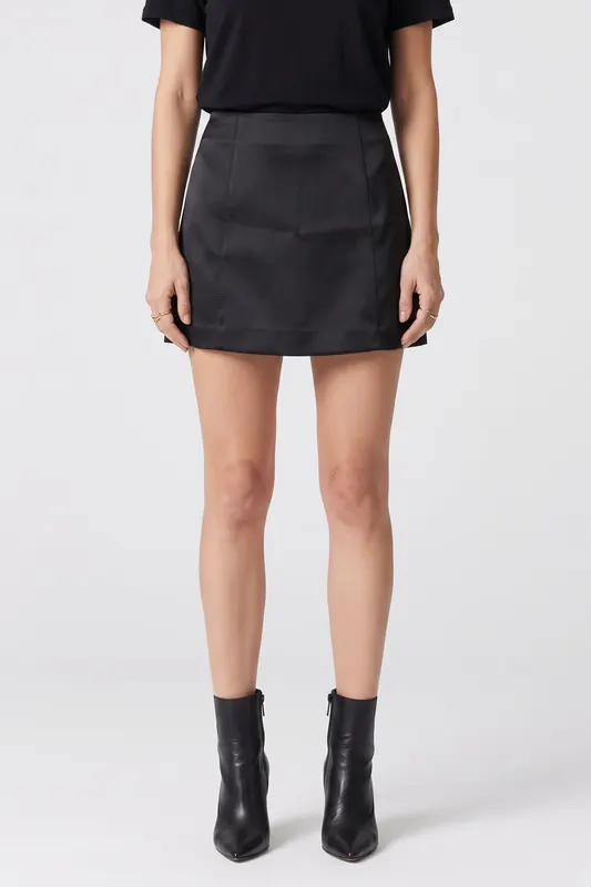 ARKET Jente Satin Skirt Black Maat: 40 | Mini Rokken Outlet | Dames | Zwart