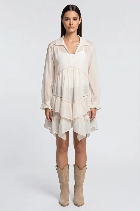 & Other Stories Diatou Dress White Maat: L | Mini Jurken Outlet | Dames | Wit