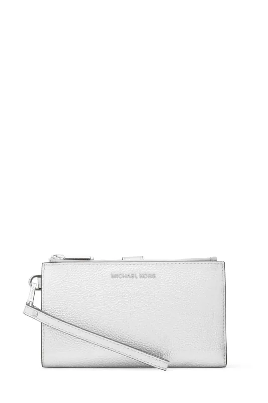 Michael Kors Double Zip Wristlet Silver Maat: OS | Tassen Outlet | Dames | Zilver