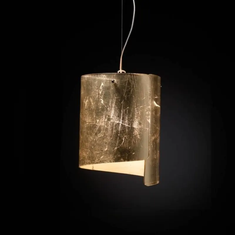 Lampa wisząca Papiro, Ø 26 cm, złota