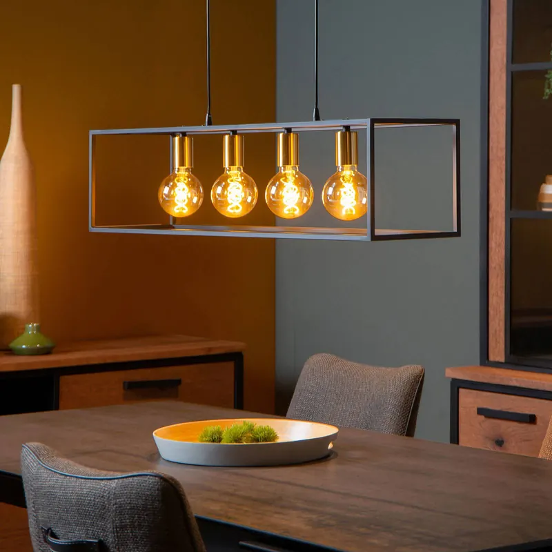 Lampa wisząca Ruben z ramą, 4-punktowa