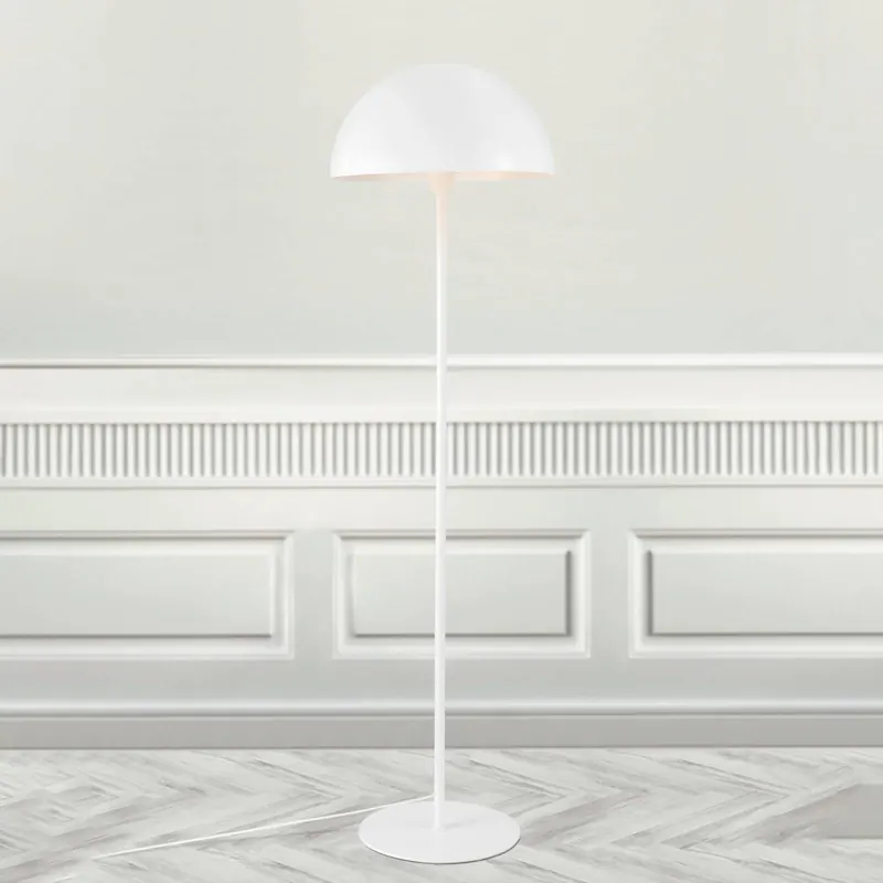 Lampa stojąca Ellen 40 z metalowym kloszem, biała