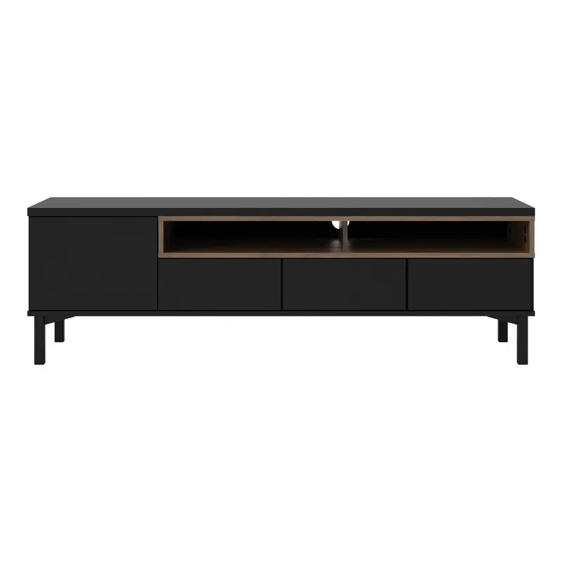 Czarna szafka pod TV 156x48x48 cm Roomers – Tvilum