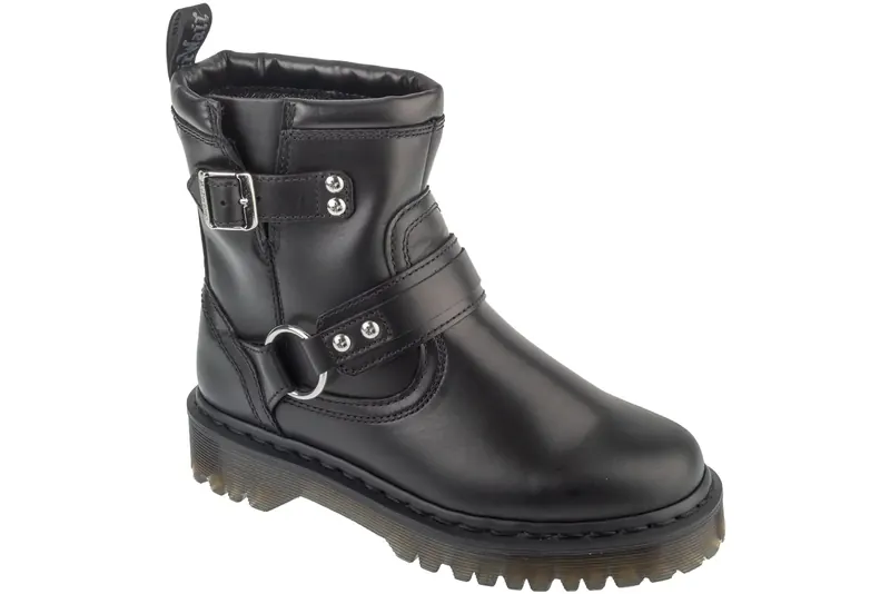 Dr. Martens Anistone Harness DM42583001, Damskie, Czarne, buty zimowe, skóra licowa, rozmiar: 44