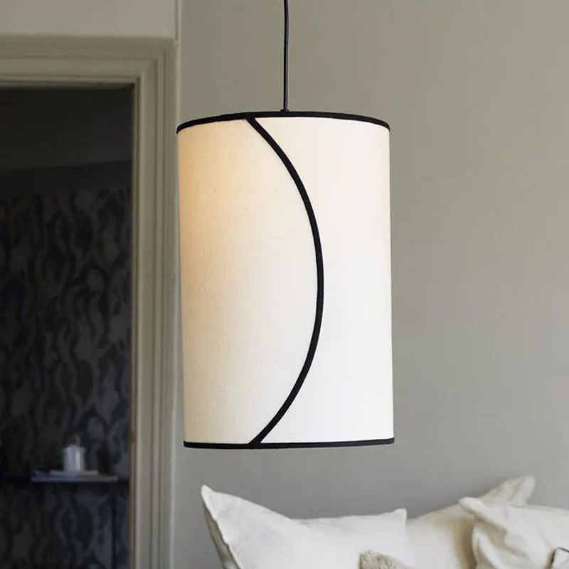 PR Home Żyrandol Ava, Ø 30 cm, bawełna organiczna, kolor kremowy