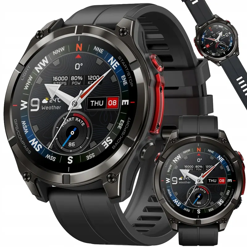 Smartwatch Zeblaze Stratos 4 Pro Zegarek Sportowy Gps Amoled 500mAh Czarny