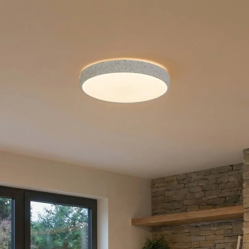 Lindby Smart lampa sufitowa LED Elmor Ø39cm szara RGB CCT Tuya