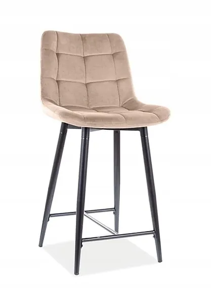 Polohokerová barová stolička Chic H-2 Velvet béžová Sig