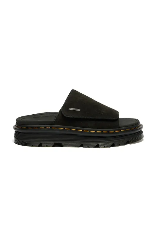 Dr. Martens klapki na platformie zamszowe ZebZag Slide