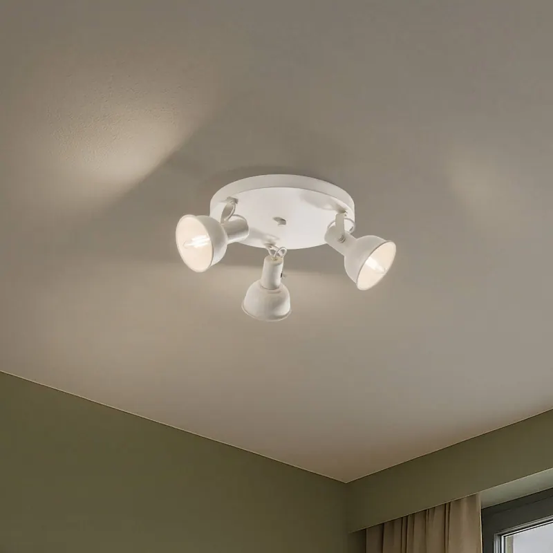 Lampa sufitowa Trogir, beżowa, 3-punktowa, stal, Ø 30 cm