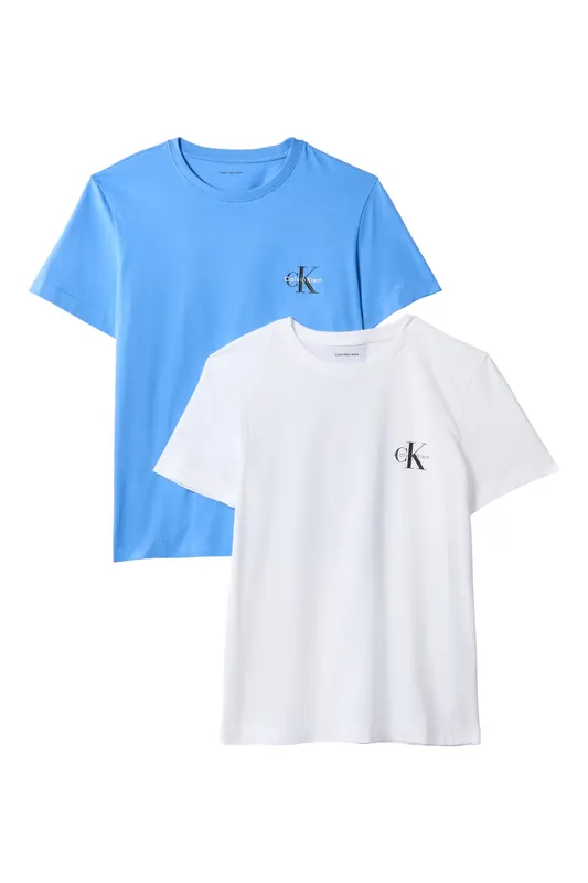 Calvin Klein 2-pack Short Sleeve Round Neck Logo T-shirts Bright White/ma Maat: XS | Tops Outlet | Dames | Wit