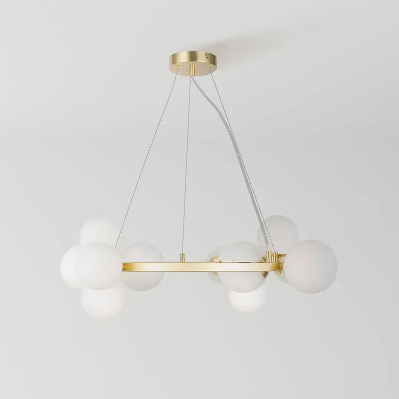 Lampa wisząca Maytoni Dallas, 11-punktowa, kolor złoty/biały