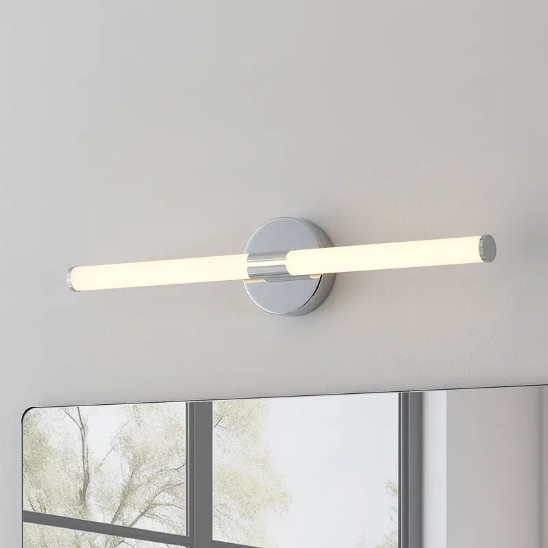 Kinkiet LED Ramola, kolor chrom, szerokość 60 cm, IP44, CCT