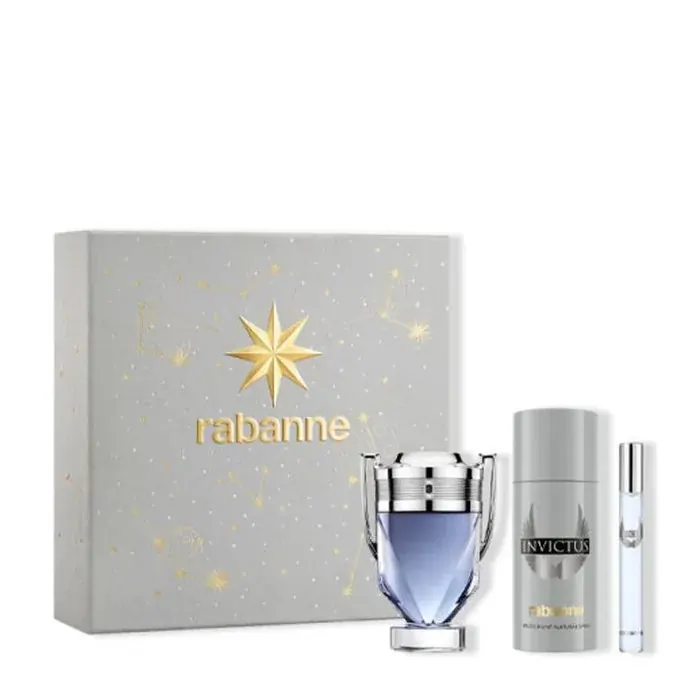 Rabanne Invictus Eau de Toilette Spray 100ml Zestaw 3 sztuk
