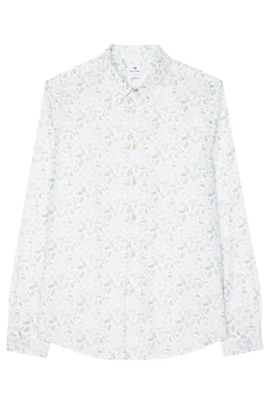 Paul Smith Mens Ls Tailored Fit Shirt White Maat: L | Casual Overhemden Outlet | Heren | Wit