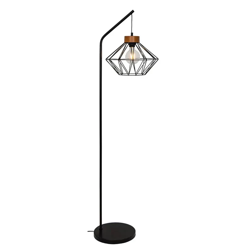 Lampa podłogowa Vega z klatkowym kloszem