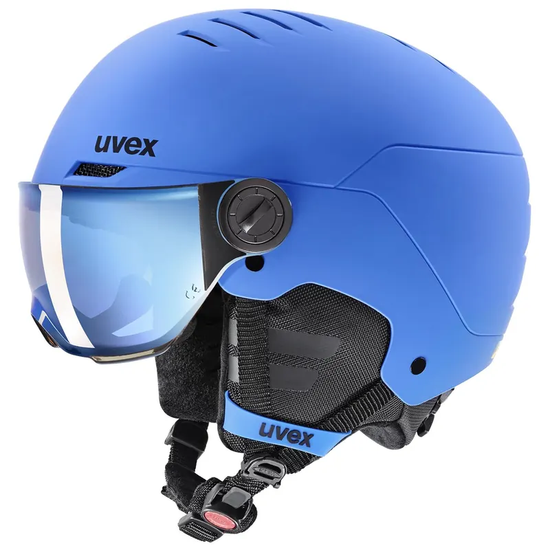 Kask narciarski dziecięcy UVEX Rocket junior Visor niebieski (51-55)