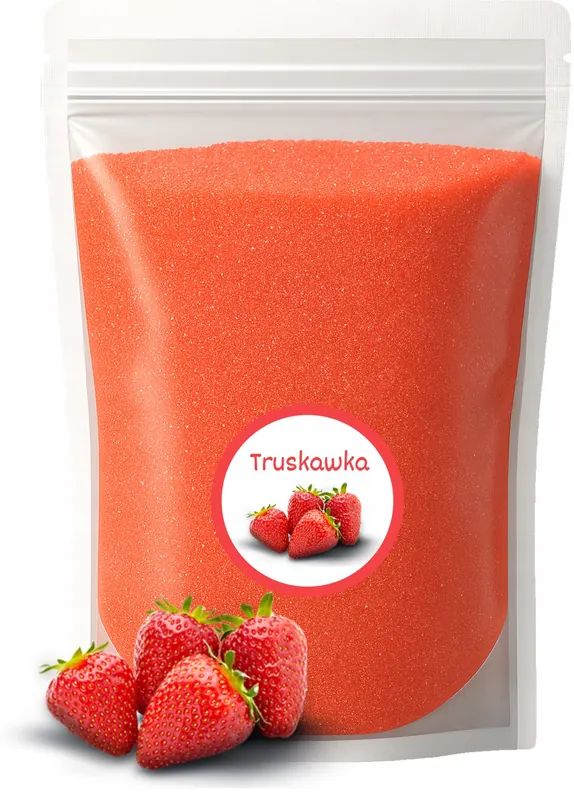 Cukier Do Waty Cukrowej Truskawka 1kg Truskawkowy do Maszyny Różowy Suchy