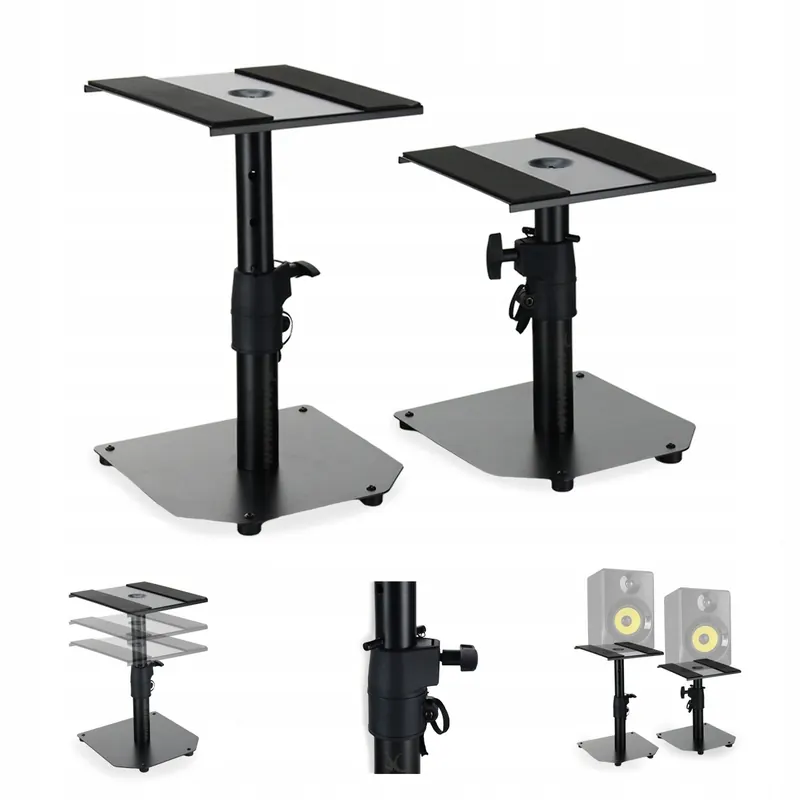 2x Statyw pod monitory studyjne regulowany solidny set Hardman