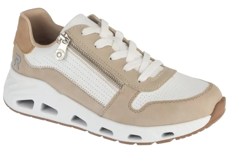 Rieker Sneakers N5204-80, Damskie, Beżowe, buty sneakers, tkanina, rozmiar: 39