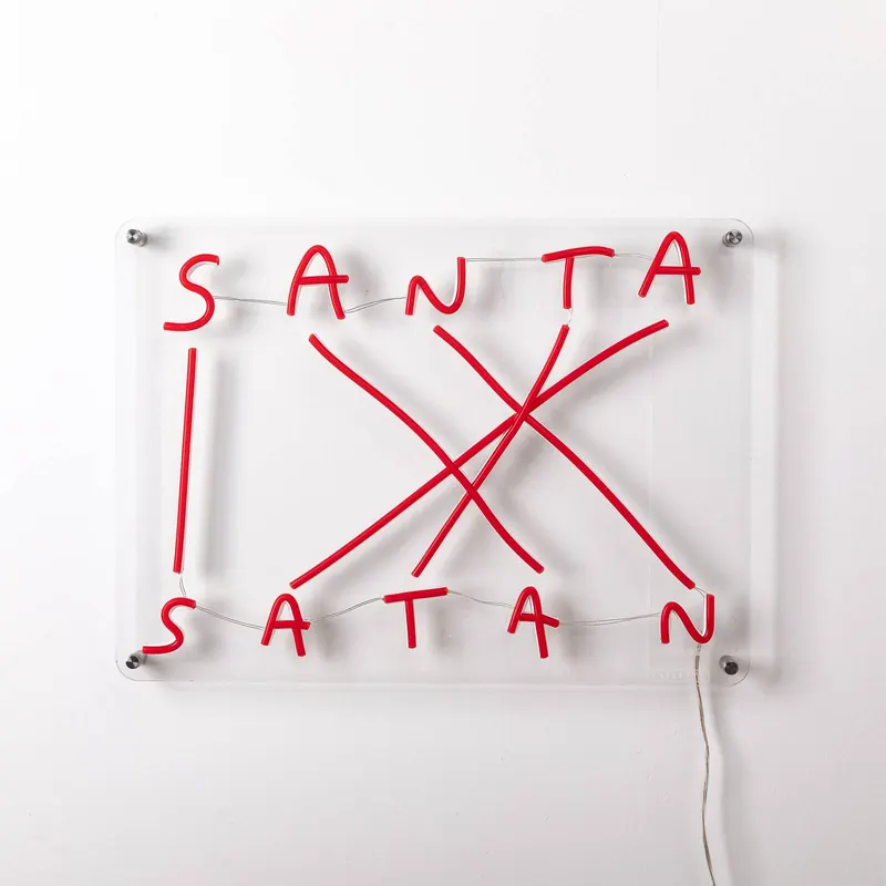 Dekoracyjny kinkiet LED Santa-Satan, czerwony