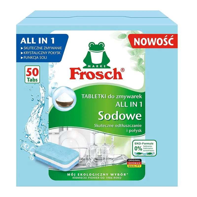 Tabletki do Zmywarek zmywarki Frosch Sodowe All in 1 50 sztuk