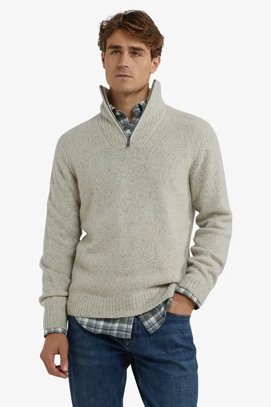 McGregor Zip Mock Fishermans Sweater Off White Maat: XXL | Sweaters Outlet | Heren | Beige