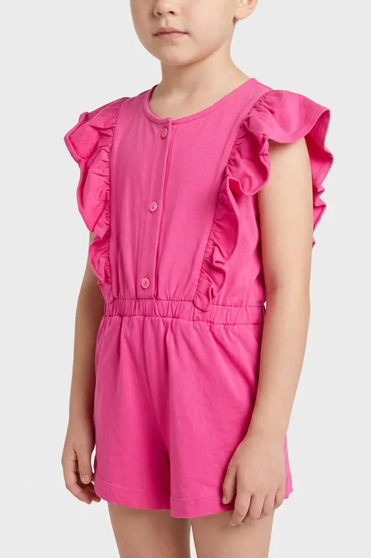 ARKET Jonna Frills Jumpsuit Pink Maat: 122/128 | Overhemden Outlet | kids | Roze