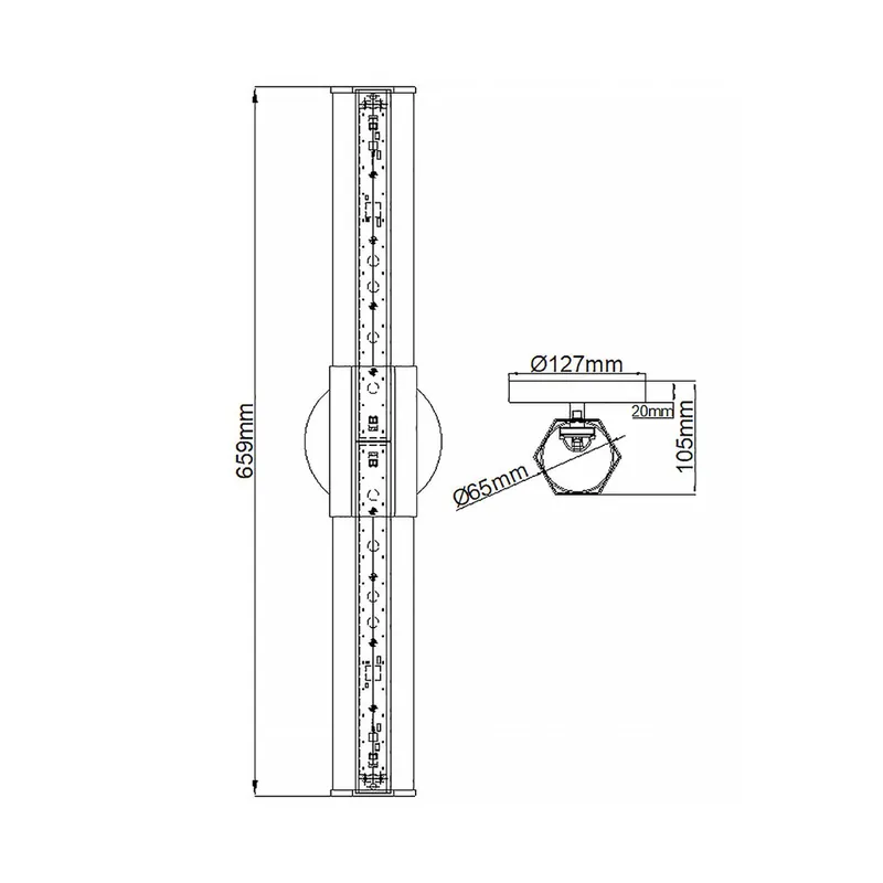 Kinkiet LED do łazienki Facet Dual, chrom, 2-punktowy, szerokość 66 cm