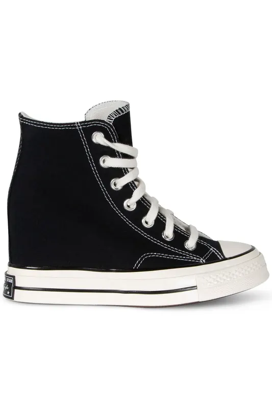 Converse Chuck 70 Wedge Hi Black/egret/white Black/egret/white Maat: 41 | Sneakers Outlet | Dames | Zwart