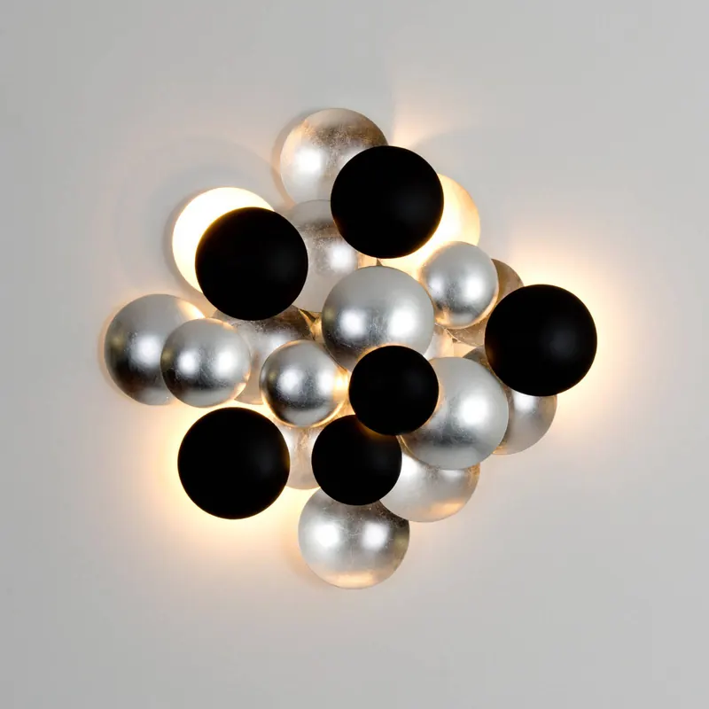 Kinkiet LED BOLLADARIA, srebrno-złoty, 56 x 55 cm, metalowy, ściemniany