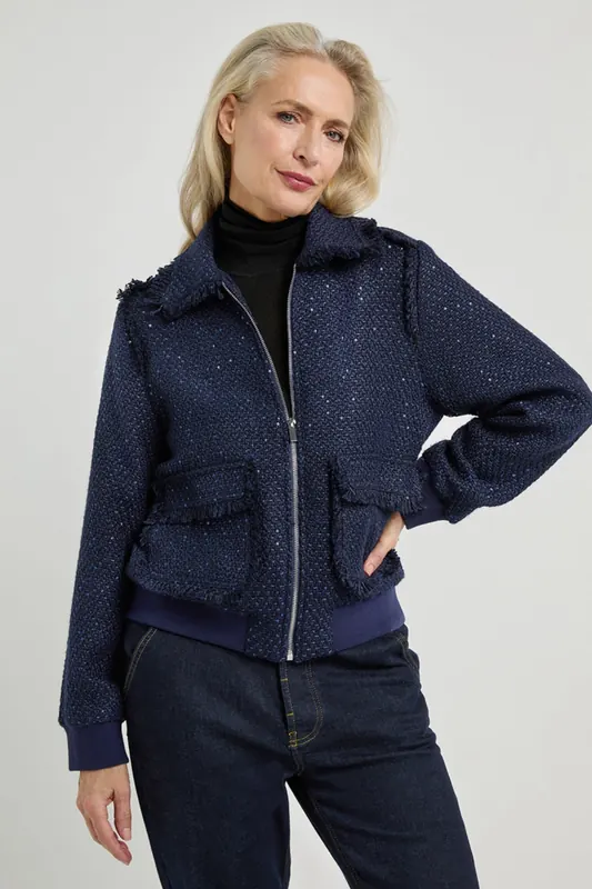 Josephine & Co Frida Jacket Navy Maat: 34 | Bomberjacks Outlet | Dames | Blauw