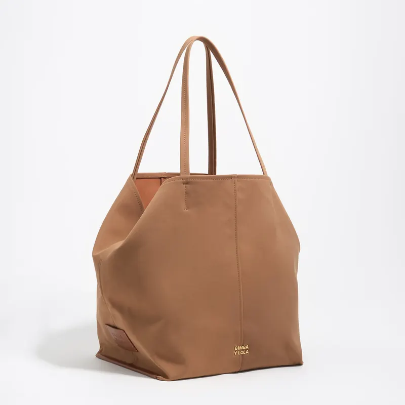 Torba shopper duża gabardyna cynamonowa