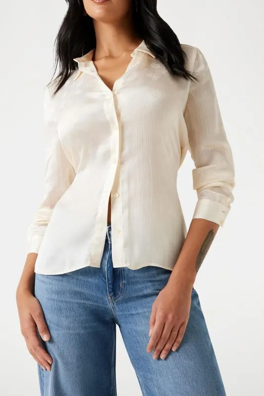 GUESS Ls Marthe Logo Shirt Vanilla Blush Maat: XXL | Longsleeves Outlet | Dames | Ecru