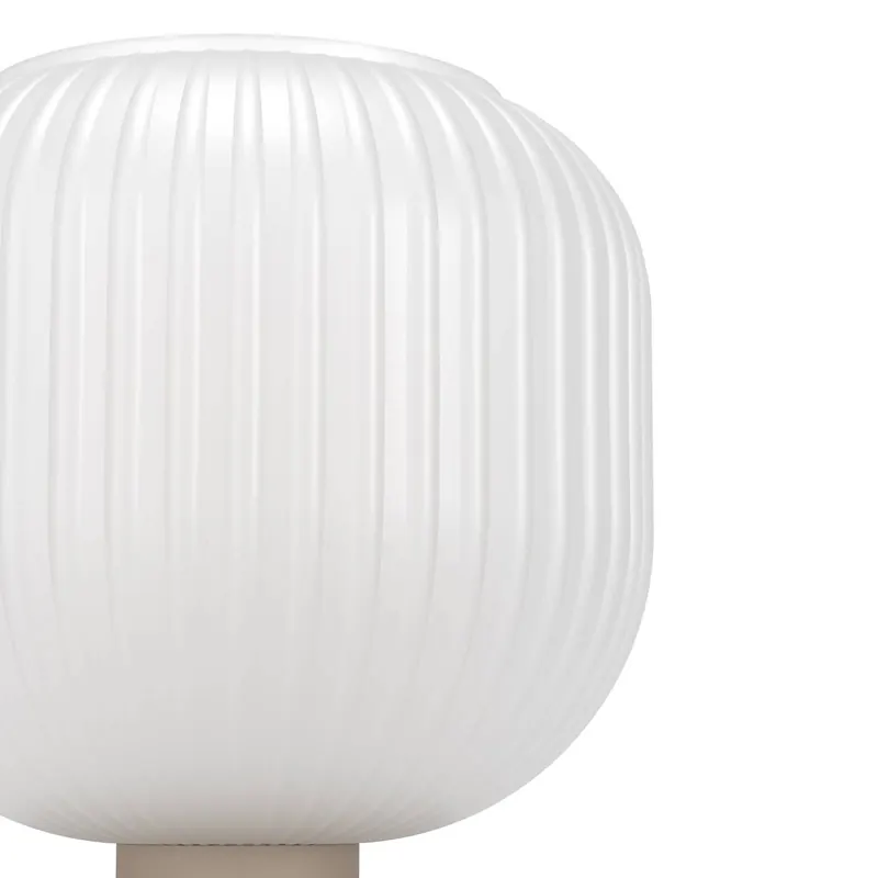 Lampa stołowa Dasmina, biała/piaskowa, szkło, stal, E27