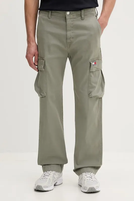 Tommy Jeans spodnie cargo męskie bawełniane z elastanem