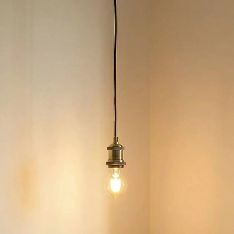 Lampa wisząca Lindby Hattie, oprawa E27, mosiądz, Ø 5 cm
