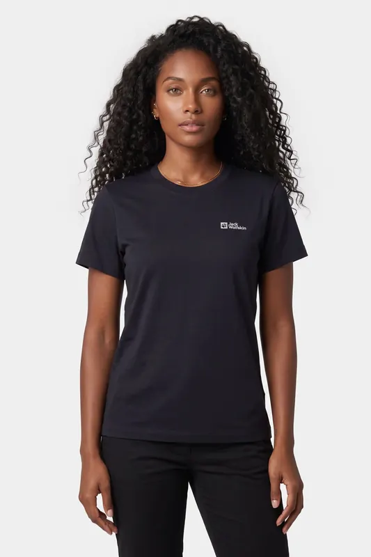 Jack Wolfskin Essential T-shirt Dark Navy Maat: S | Tops Outlet | Dames | Blauw
