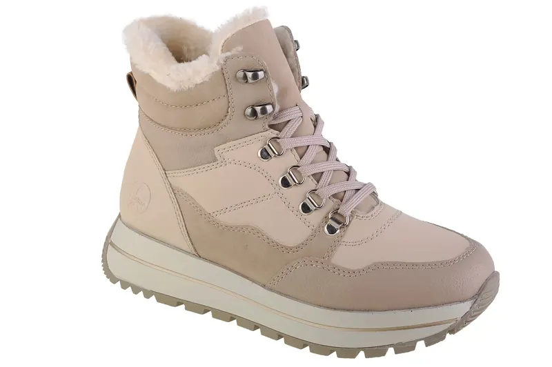 Rieker Booties N4002-60, Damskie, Beżowe, buty zimowe, skóra syntetyczna, rozmiar: 40