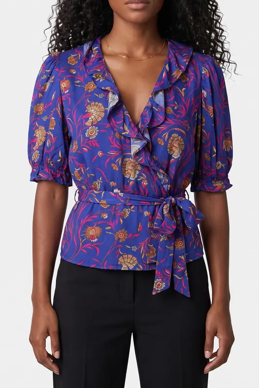 BA&SH Short Sleeves Top Blue Maat: XS | Blouses Outlet | Dames | Blauw