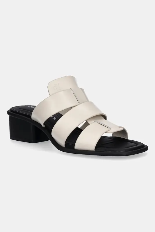 Calvin Klein Jeans klapki HEEL SQUARE MG LTH