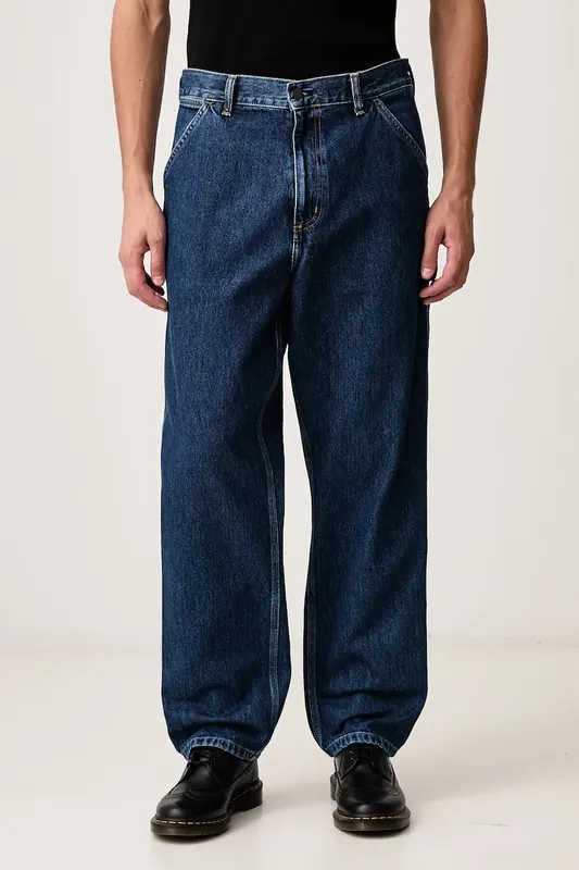 Carhartt WIP Single Knee Pant I032024 BLUE STONE WASHED jeansy relaxed fit męskie
