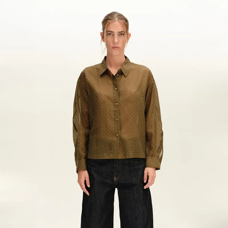 Koszula kamyczki boxy khaki