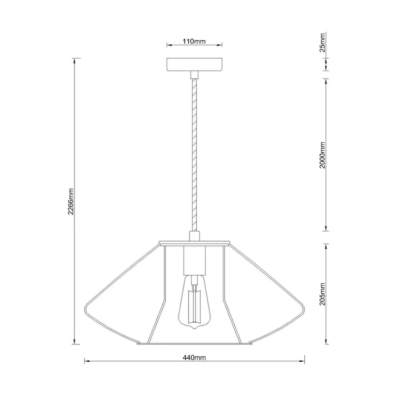 Lampa wisząca Beacon Pheonix Squat, czarna, metal, Ø 45 cm