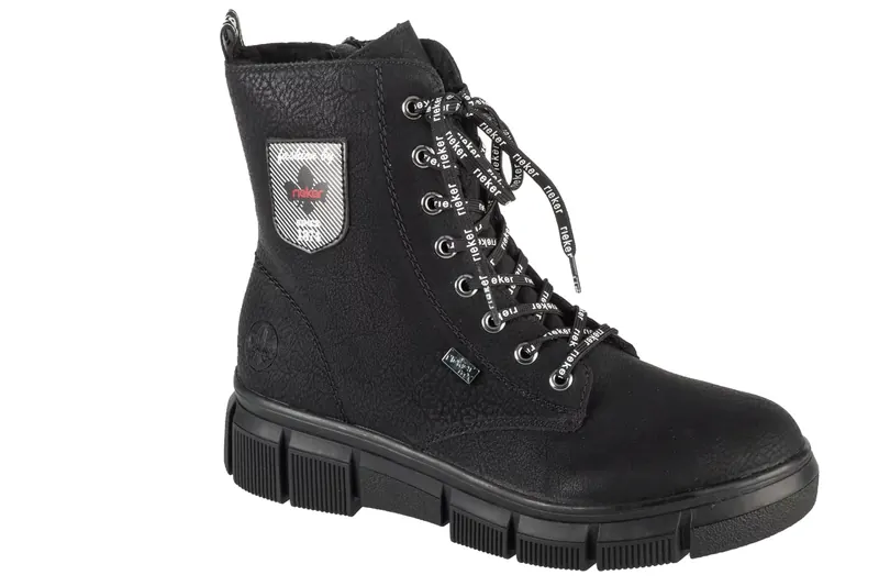 Rieker Booties X3410-00, Damskie, Czarne, trzewiki, skóra syntetyczna, rozmiar: 37