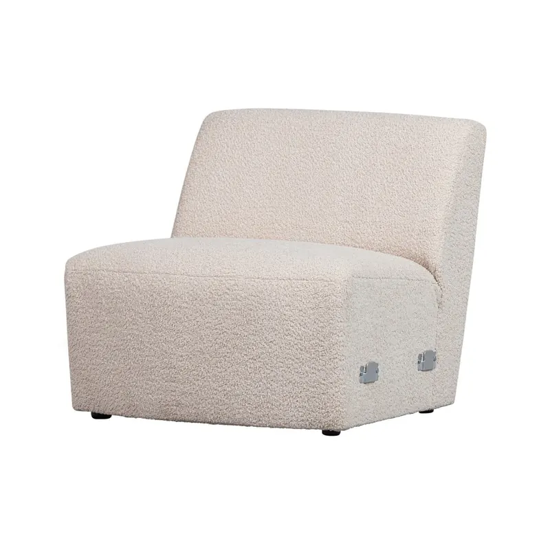 Kremowy moduł sofy z materiału bouclé (moduł środkowy) Coco  – WOOOD